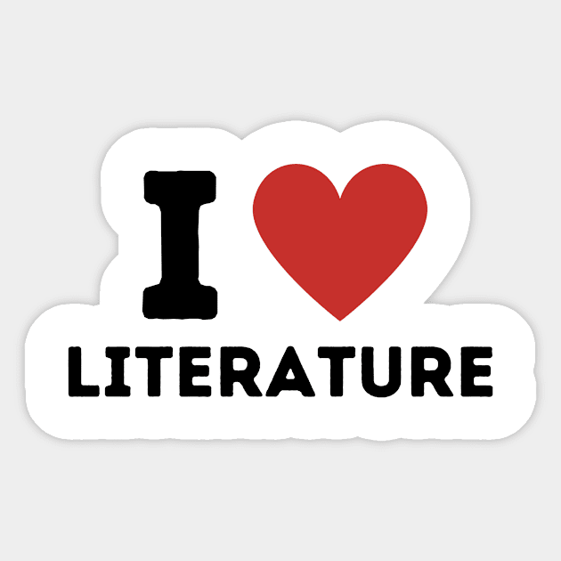 I Love Literature Simple Heart Design Sticker by Word Minimalism